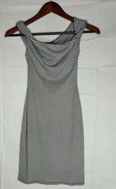 Wild Fable Dress Womens XXS Black And White Cowl Neck Sleeveless Bodycon